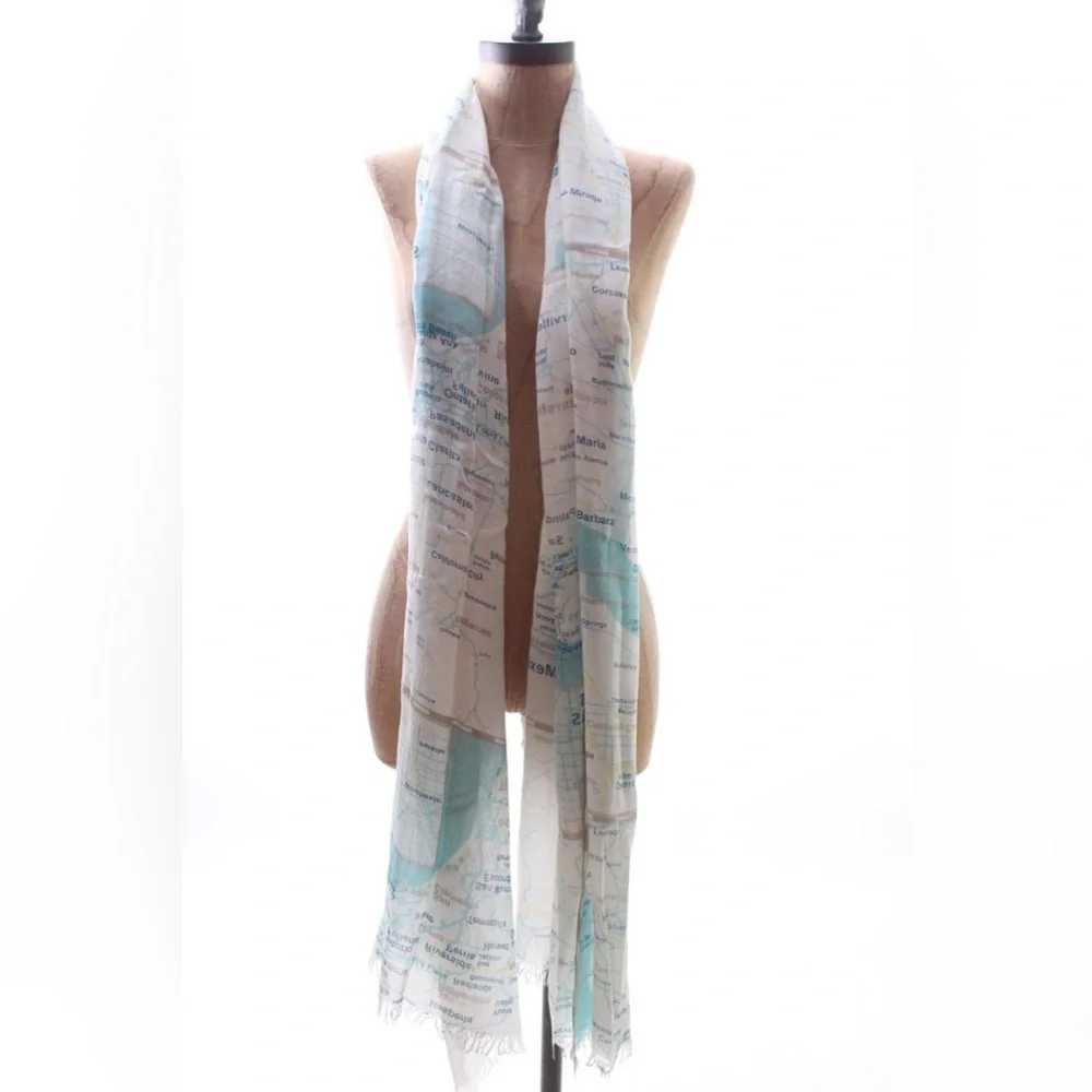 NWT Kate Spade Scarf West Coast Map